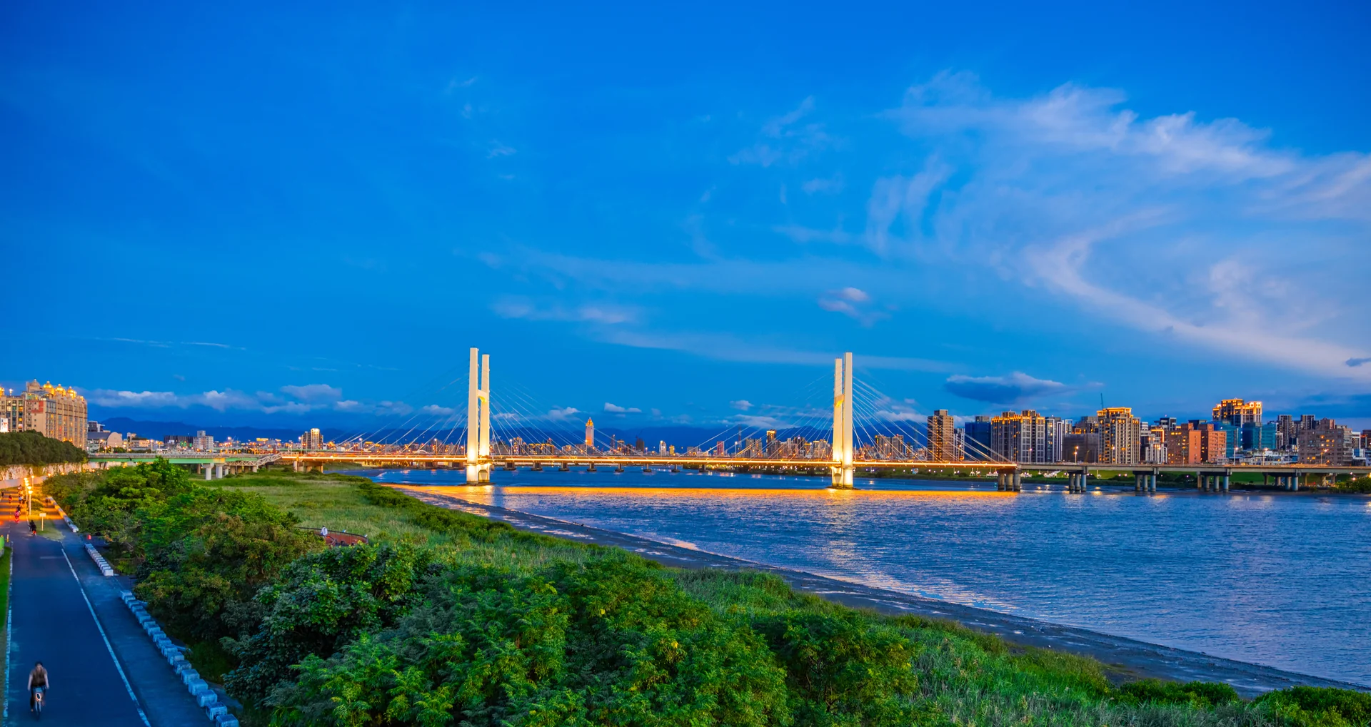 重陽橋與淡水河畔夜景
